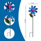 Venniy 2Pack Garden Wind Spinners,Metal Wind Sculptures Outdoor Windmill Flower Pinwheel Decorations For Yard Lawn Patio Decor