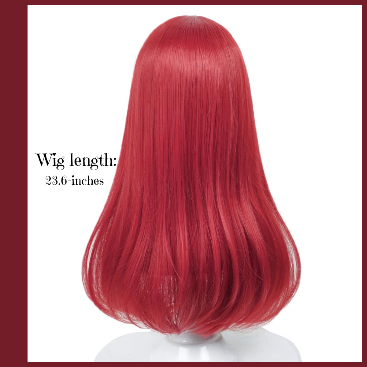 Kids Sally Wig Long Straight Kids Red Wig, 23.6'' Red Sally Wig For Kids Girls Toddler, Sally Costume Wig Synthetic Fiber Hair F