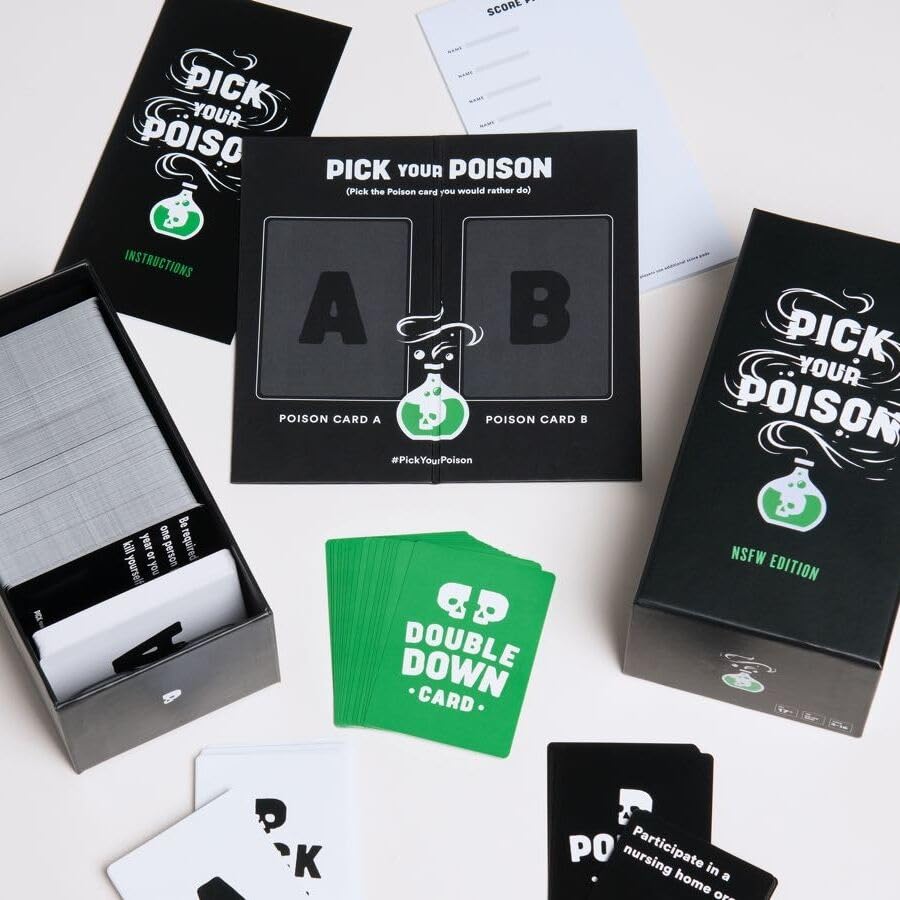 Pick Your Poison After Dark + Expansion Set Party Game - The What Would You Rather Do?  mature-themed Card Game for College Students  Fun Parties & Board Games Night with Your Friends