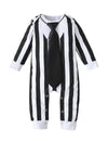 Singcoco Baby Boy Halloween Costume Outfit Newborn Striped Romper (Black,12-18 Months)