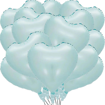 30 Pcs 18 Inch Baby Blue Heart Balloons Foil Blue Heart Shaped 18 Inch Balloons Helium Mylar Balloons Foil Balloon Baby Shower D