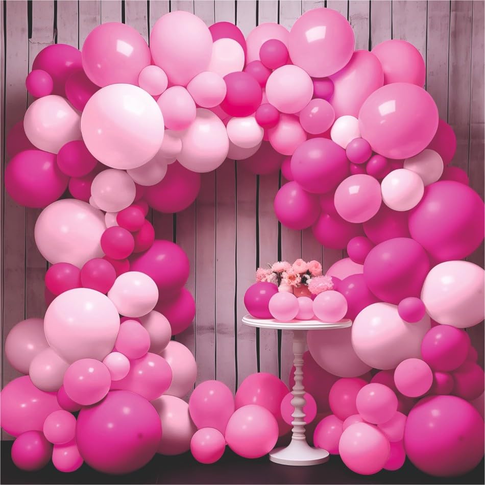 YOURS DECOR Happy Birthday Balloons Decoration Kit  62 Pcs Pink Balloons Garland Set for Birthday Parties & Celebrations | Birt