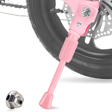 Leichten Kids Bike Kickstand For 12 Inch Wheel Children'S Bicycle Single-Side Kick Stand Rear Mount Bikes Support Racks Pink For