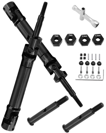 hopsupRC Stainless Steel Rear Drive Shaft CVD & Front Axles Upgrades Part for 1/10 Slash 2WD VXL/Rustler 2WD VXL/Stampede 2WD VX
