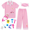 Lontakids Kids Animal Doctor Role Play Costume Veterinarian Pretend Play Dress Up Set With Medical Kit (8-10 Years, Pink)