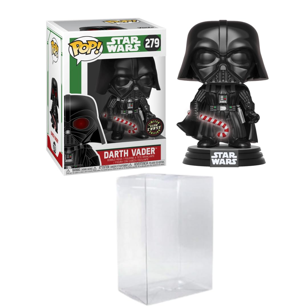 Funko Pop! Star Wars: Holiday - Darth Vader With Glow-In-The-Dark Candy Cane Chase Bundled With A Byron 'S Attic Protector