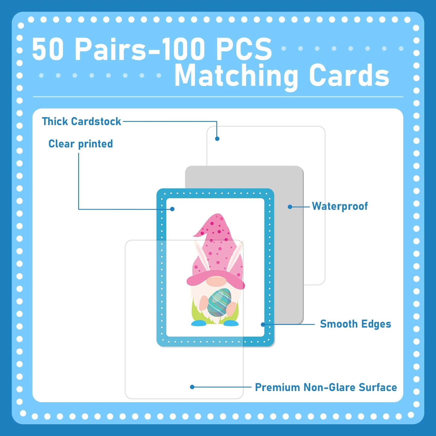 Gisgfim 50 Pairs Memory Matching Game Easter Concentration Memory Games Card For Kids Learning Educational A Fun & Fast Easter E