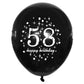 SHUNTAI 58th Birthday Balloons, Black and Gold, 12 Inch Latex Confetti, 15 Pack, Happy 58th Anniversary Party Supplies