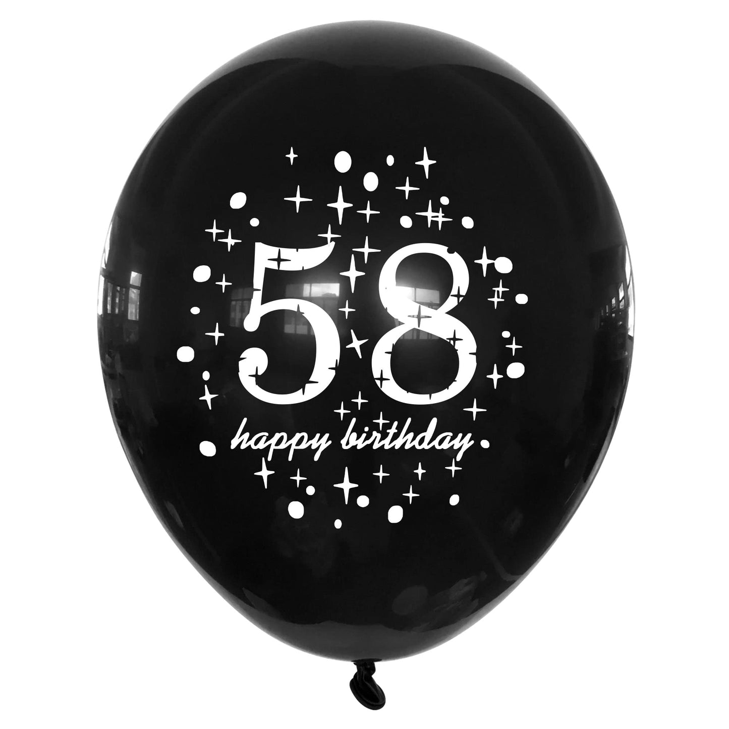 SHUNTAI 58th Birthday Balloons, Black and Gold, 12 Inch Latex Confetti, 15 Pack, Happy 58th Anniversary Party Supplies