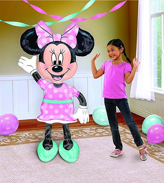 Anagram 34331 Minnie Airwalkers - Pink Dress Foil Mylar Party Balloon, 54, Multicolor, Pack of 1,10116417