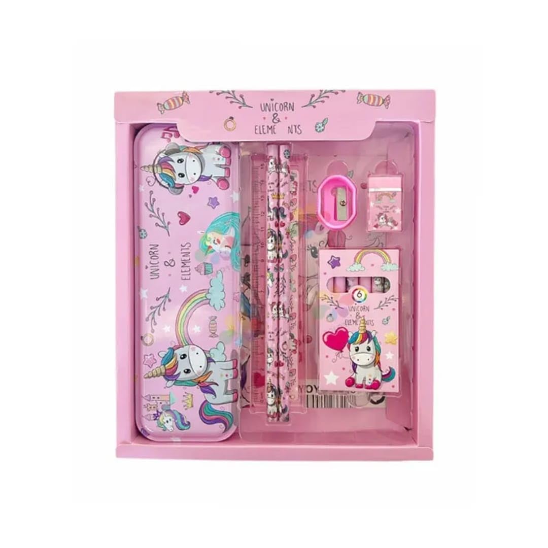 Sea Animal Stationary Kit For Girls Pencil Pen Book Eraser Sharpener  Stationary Kit Set For Girls/Birthday Gift (Unicorn 12 Pc
