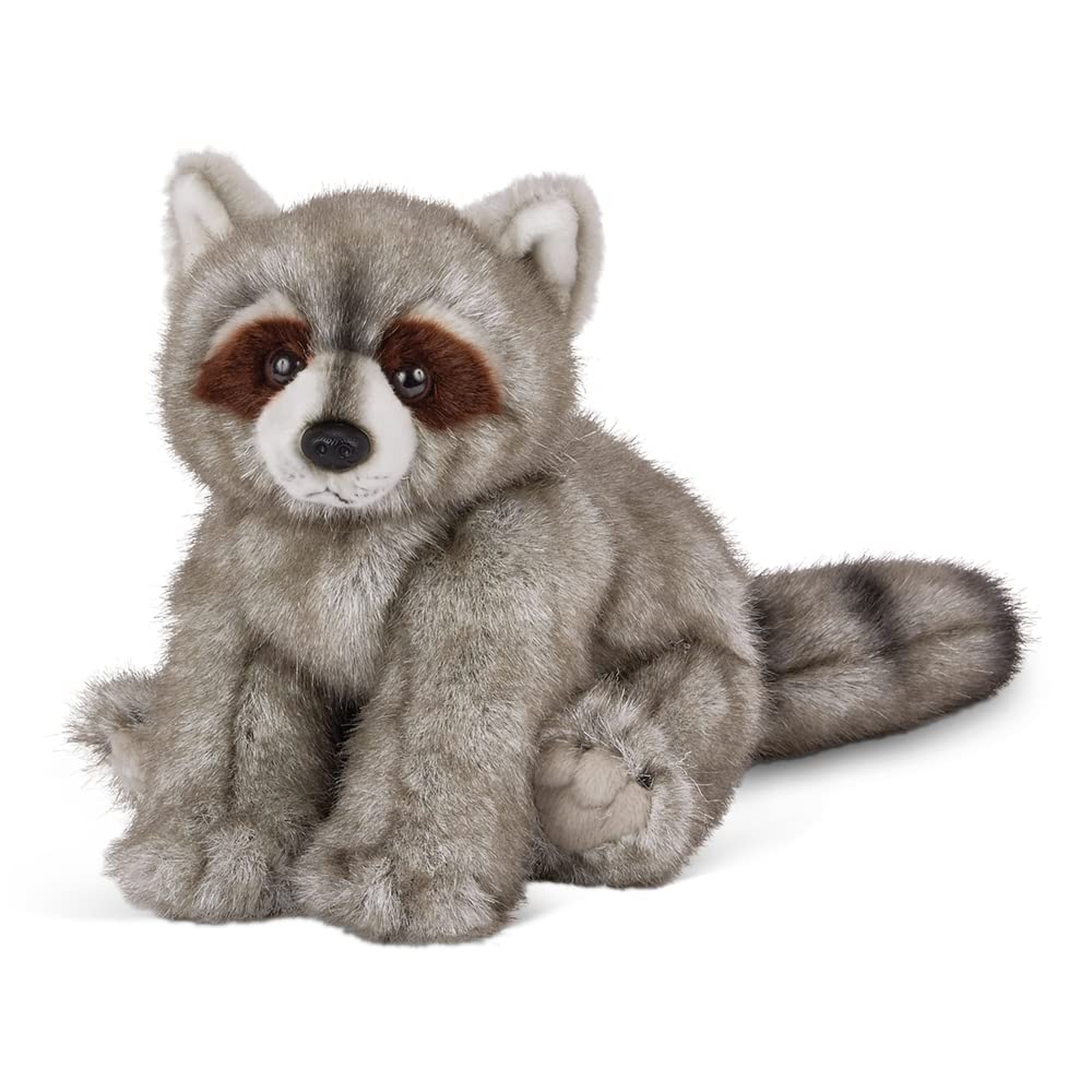 Bearington Rocko Plush Raccoon Stuffed Animal, 13" Soft Toy, Gray Plush