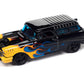 1957 Chevy Draggin' Wagon Black w/Blue and Yellow Flames Black w/Flames Limited Edition 2500 Pieces Worldwide Street Freaks Seri