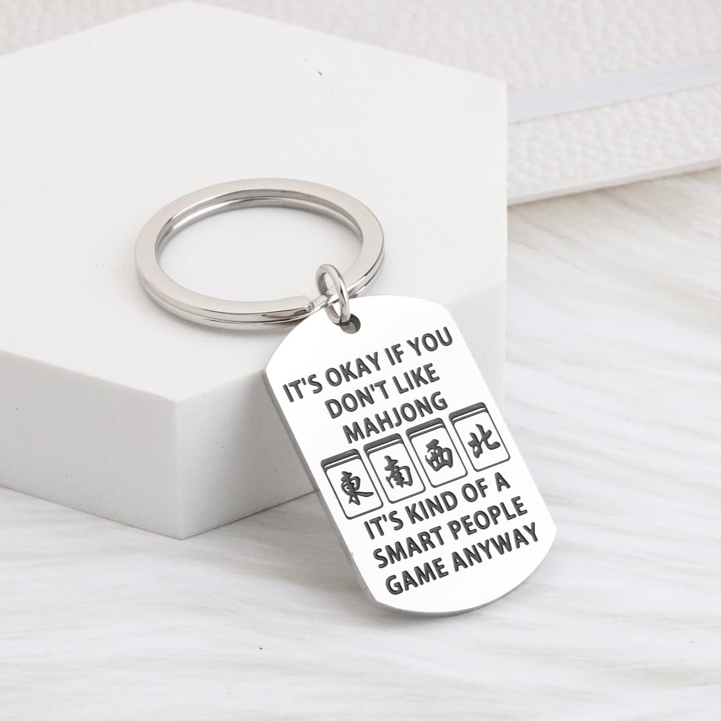 Faadbuk Funny Mahjong Gift Mahjong Lover Gift Mahjong Keychain For Mahjong Player Mahjong Themed Gift (Mahjong)