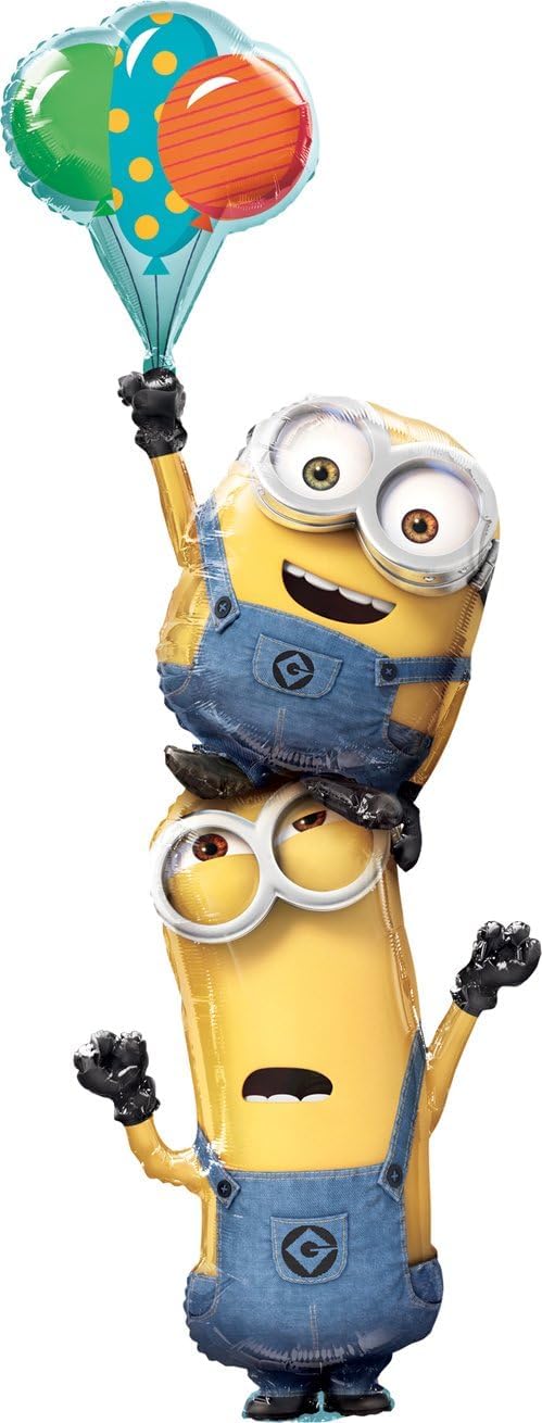 Anagram Minions Stacker Balloon - 61" Rubber - Blue, Yellow, Orange, White - Model 10118429