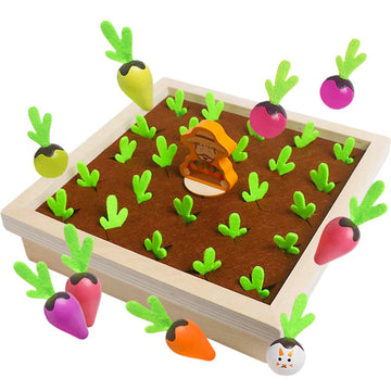 Skrtuan Montessori Toys For Toddlers 3 4 5 Years Old Boys Girls Baby, Wooden Toy Carrot Harvest Game, Educational Toys Shape Sorting Matching Puzzle, Memory Game Fine Motor Skill Gifts For Kids 3-5