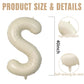 40 Inch Cream Letter Balloons, Large S Letter Balloons Foil Helium Balloons, Mylar Big Single Alphabet S Balloons, Cream Balloon
