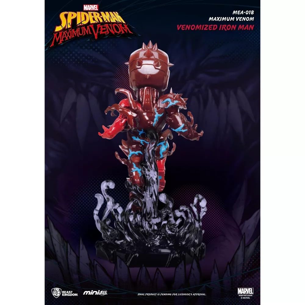 Beast Kingdom Marvel Maximum Venom: Venomized Iron Man Mea-018 Mini Egg Attack Figure, Multicolor