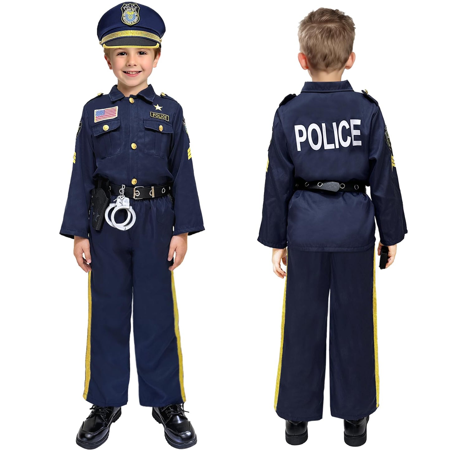 Beikeetoo Police Costume For Kids Cosplay, Exquisite Police Officer Costume For Kids Costumes Boys Girls, Dress Up Police Unifor