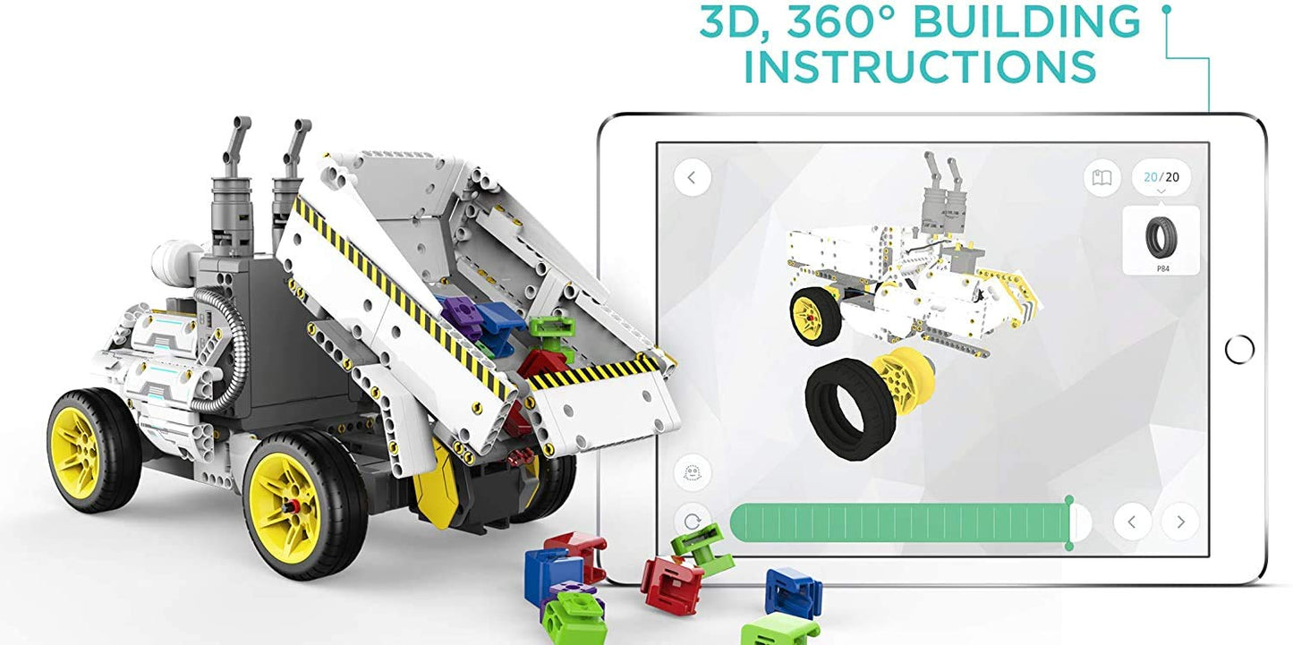 UBTECH JIMU Robot Builderbots Series: Overdrive Kit/App-Enabled Building and Coding STEM Learning Kit (410 Parts and Connectors)