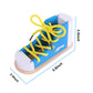Learn To Tie Shoes - Wooden Lacing Shoe Tying Practice For Kids,Safe & Reusable Wood Shoelaces Tying Toy Educational Toy/Blue