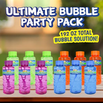 12 Pack Of 16Oz Bubble Solution Bottles, Bubble Refill For Tiki Torch And Bubble Machines, Non Toxic Bubble Solution 192 Oz