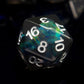 PJOY Black Resin Dice Set DND Dice with Iridescent Mylar Inclusion Polyhedral Dice D&D Dungeons and Dragons Accessories Gifts