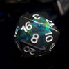 PJOY Black Resin Dice Set DND Dice with Iridescent Mylar Inclusion Polyhedral Dice D&D Dungeons and Dragons Accessories Gifts