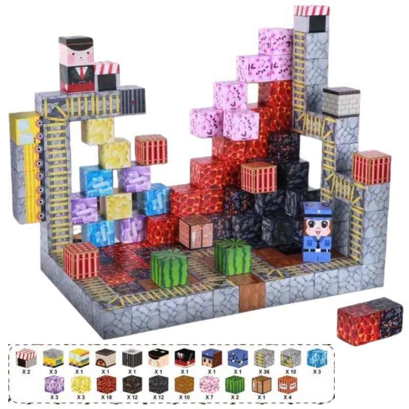Elecart Magnetic Blocks  133 Pcs Magnet Building Cubes Game Set For Kids Ages 38 | Creative Stem Educational Construction Toys