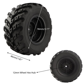 GDOOL RC Tires Wheels Spare Parts 90115 for 1:12 Bruhless Brushed 903 HM121 YC300 RC Car Trucks(2 PCS)