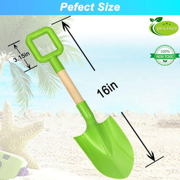 Dilabnba Beach Sand Toys Shovels for Kids Adults, 16inch/40cm Jumbo Toddler Garden Beach Sand Spade Shovels for Digging Snow, Pl