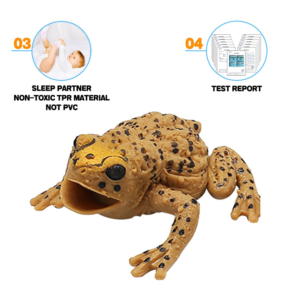 Yeonha Toys 6 Pcs Frog Toy Set - 4.5 Inch Realistic Rubber Frogs, Multicolor, Ideal for Bath Time and Animal Parties