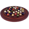 Horow 15.7 Inches Large Marble Solitaire Board Game Wooden Classic Natural Stone Marbles Solitaire Game Set Containing 36 Colore