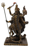Ebros Gift Hindu Goddess Kali Statue, Medium Bronze Patina Hand Painted Resin Figurine, Altar Decor, Trampling Over Lord Shiva