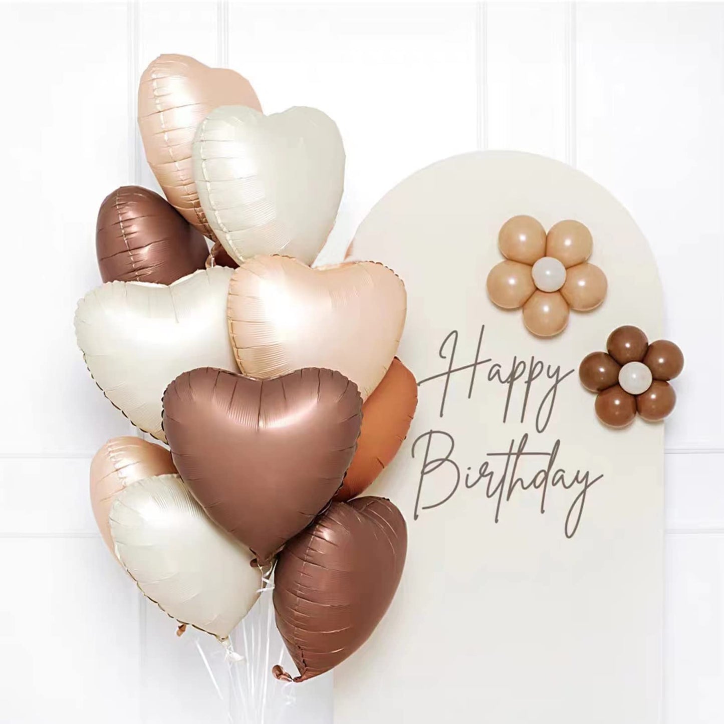 30 Pcs Caramel Heart Balloons 18In Foil Heart Shaped 18 Inch Balloons Helium Mylar Balloons Foil Balloon Decoration For Women Gi