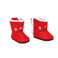American Fashion World Red and White Snowflake Boots for 18-Inch Dolls | enhanced Quality & Trendy Design | Dolls Shoes | Shoe Fashion for Dolls for Popular Brands