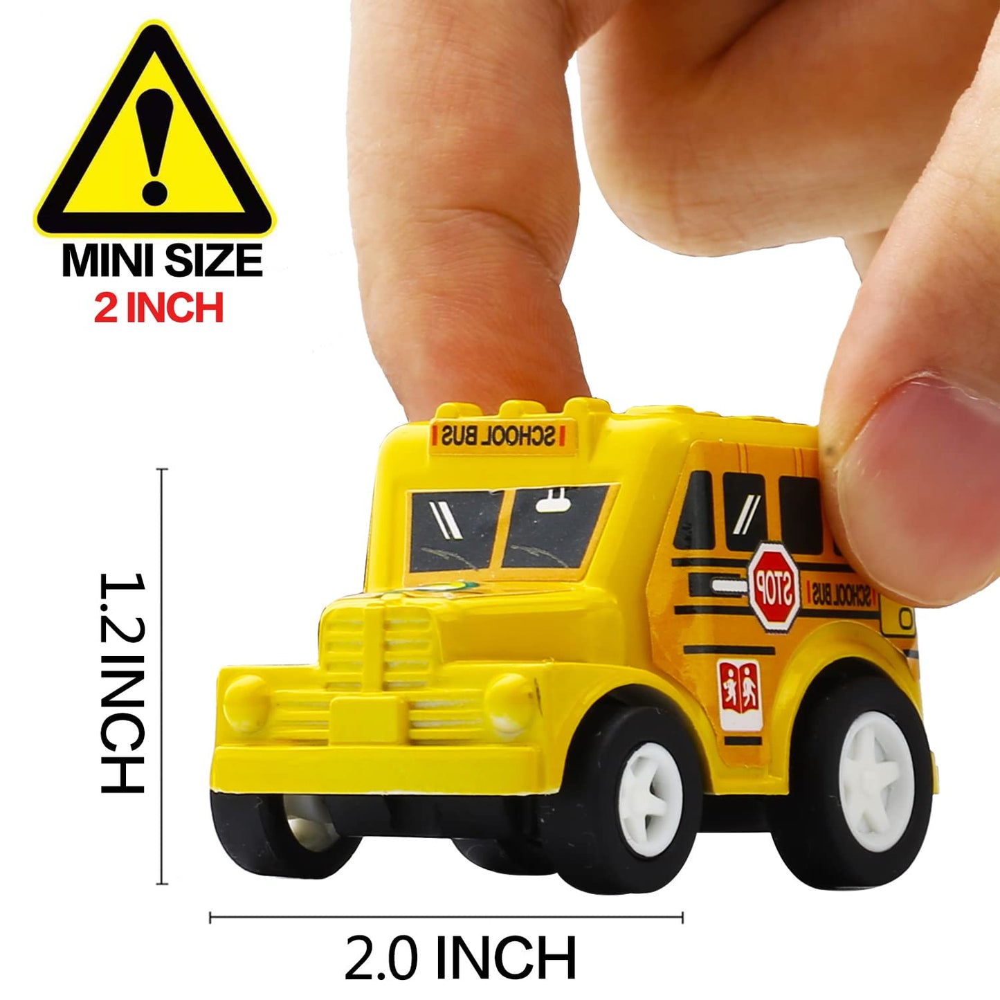 Funcorn Toys Pull Back Car, 12 Pack Assorted Mini Plastic Vehicle Set, Pull Back Truck and Car Toys for Boys Kids Toddler Party