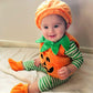 HengShunRui Baby Girl Boy Halloween Outfit Pumpkin Tops Hat Footies Halloween 18-24 Months