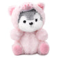 HENGSHI Cute Husky Stuffed Animal Wearing Pink Pig Outfit 7.5 Inch Soft Plush Dog Toy  Fun and Funny Gift Idea for Children and Dog Lovers.(Pig)