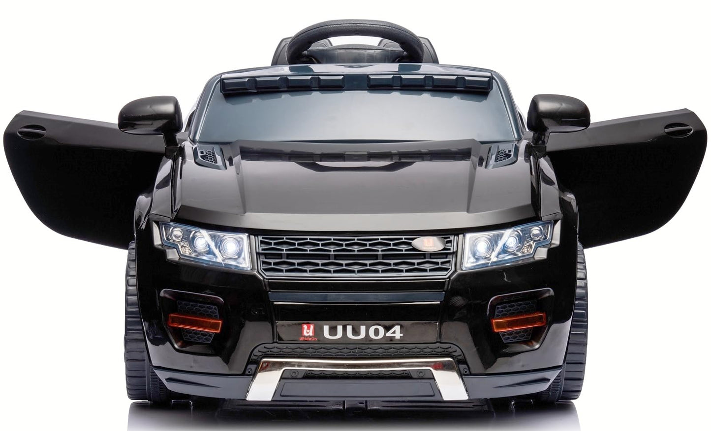 u URideon 12V Ride on Car, Battery Powered Electric Cars for Kids,Remote Control, Music,Black