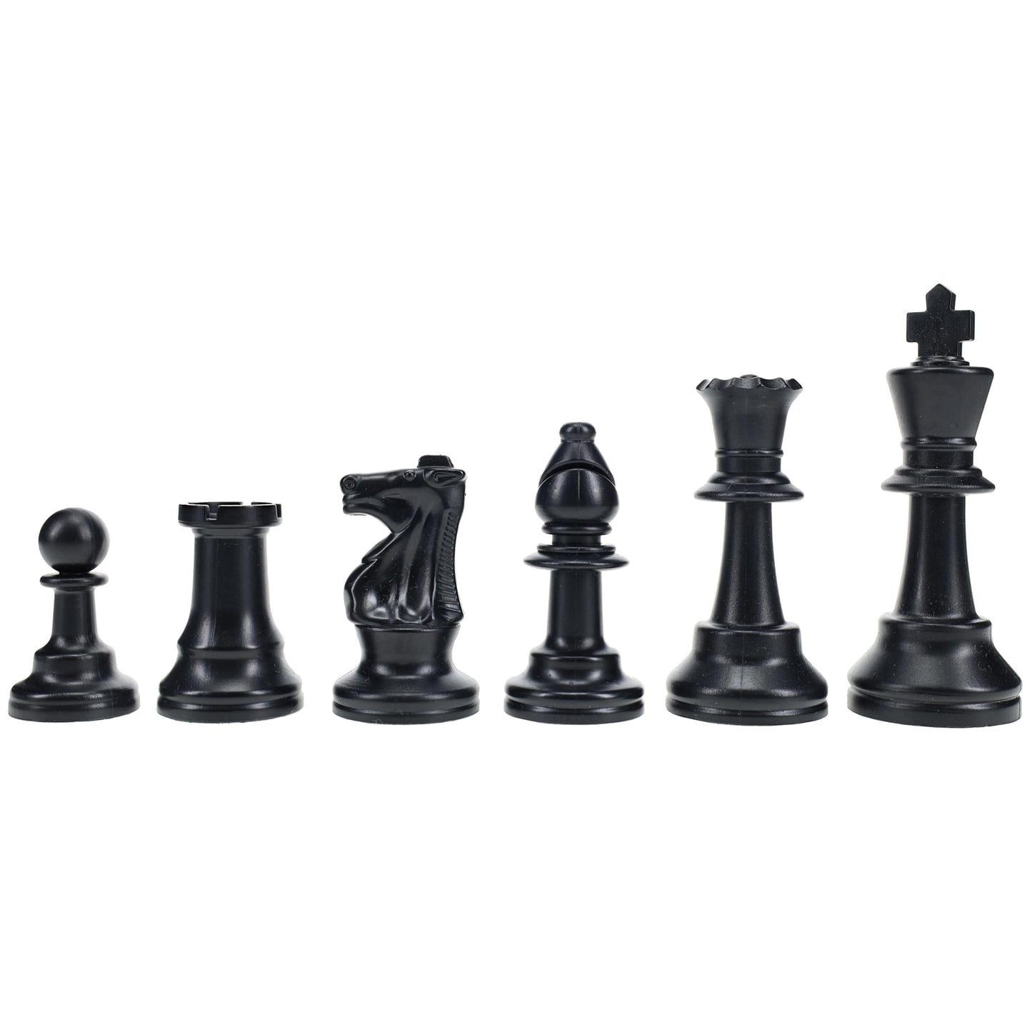 We Games Color Bright Plastic Staunton Tournament Chess Pieces With 3.75 In. King - Half Chess Set Of Chess Pieces Only, Black