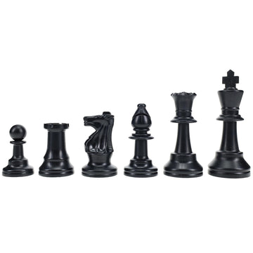 We Games Color Bright Plastic Staunton Tournament Chess Pieces With 3.75 In. King - Half Chess Set Of Chess Pieces Only, Black