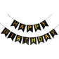 Happy Birthday Banner,Happy Birthday Decorations Black And Gold Birthday Flag Bunting For Birthday Party Backdrop Decor,Happy Bi