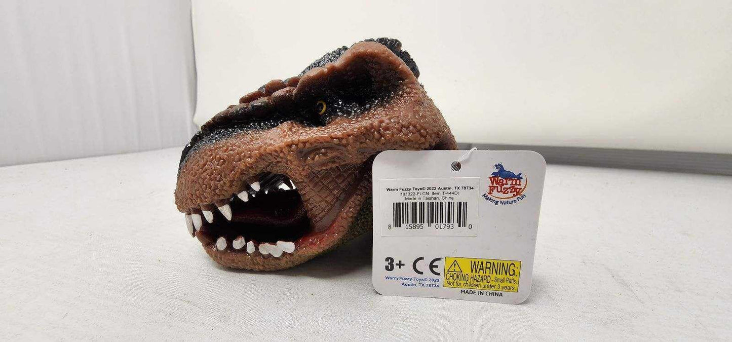 Warm Fuzzy Toys (1) Dinosaur Hand Puppets Realistic Latex Soft Animal Head Toys Set, Hand Puppet Toys Gift For Kids, Party Show