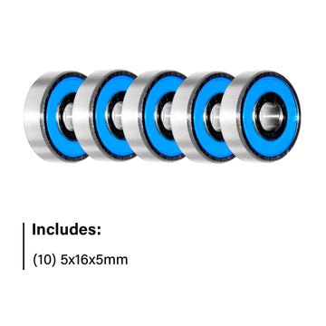 5x16x5mm | 625-2RS (10 Rubber Sealed Bearings)