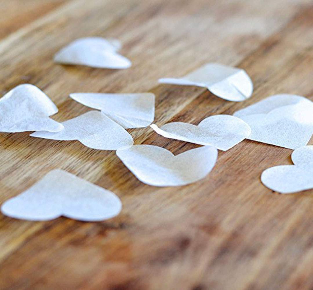 White Tissue Paper Heart Confetti 1 inch Biodegradable Confetti Paper for Wedding Party Filled Balloon or Table Decor Pack of 40