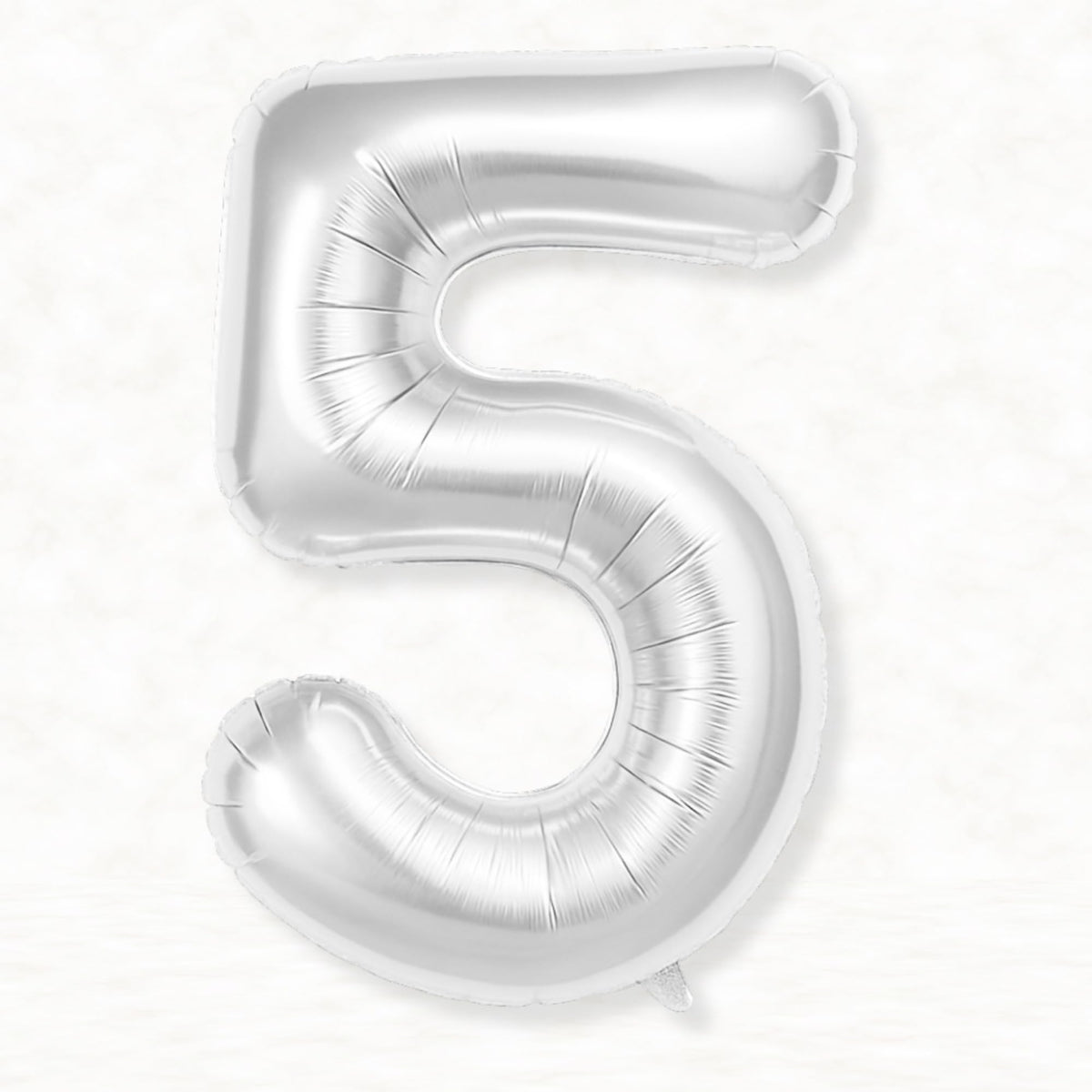 Flyloons 5 number Foil Balloon Silver 16 inch Size For Baby Kids Boys Girls Happy Birthday Anniversary Decoration Items 5th Year