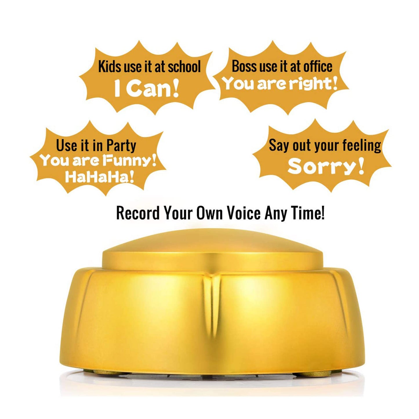 Gold Recordable Button  Easy Button to Record  30 Second Talk Button  Dog Communication Button  Golden Buzzer