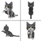 Larcele Cat Mini Building Blocks Animal Set, Diy Micro 3D Building Toy Bricks,1300 Pieces Kljm-05(Grey And White Cat)
