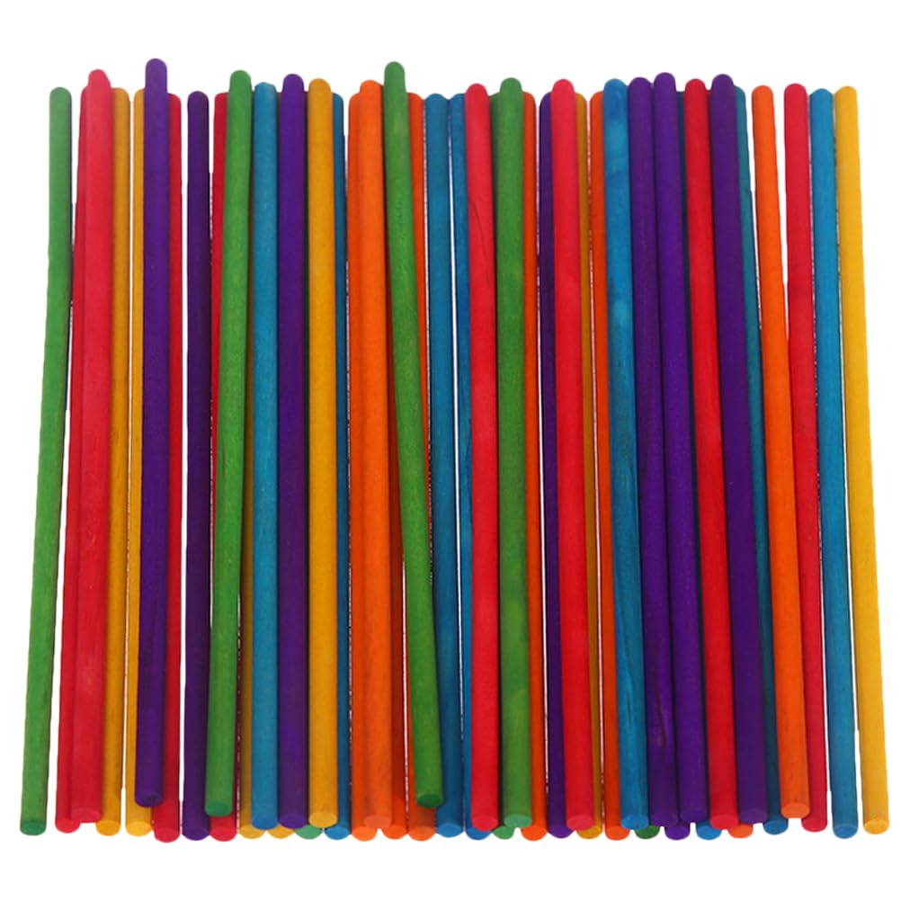 Toyvian 50Pcs Color Stick Set Wood Tools Kid Tools Rhythm Sticks For Kids Musical Beating Sticks Drum Sticks For Replacement Beg